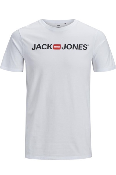 Jack & Jones Jjecorp Logo Tee Ss Crew Neck Noos Erkek T-Shirt 12137126 White/SLIM FIT