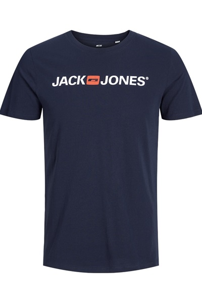 Jack & Jones Jjecorp Logo Tee Ss Crew Neck Noos Erkek T-Shirt 12137126 Navy Blazer/SLIM FIT