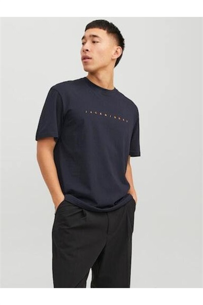Jack & Jones Jjestar Jj Tee Ss Noos Erkek T-shirt 12234746 Dark Navy