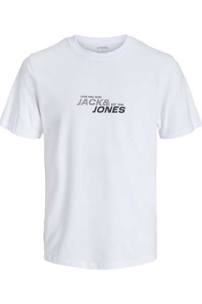 Jack & Jones Jcotarmac Brandıng Tee Ss Crew Neck Fst Erkek T-shirt 12276410 Bright White