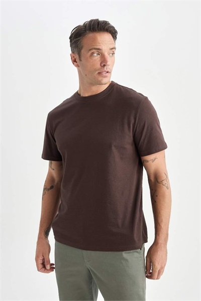 Defacto Erkek  T-shirt V7699AZ/BN192 BROWN