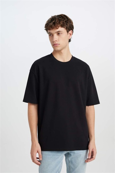 Defacto Erkek  T-shirt X3926AZ/BK81 BLACK