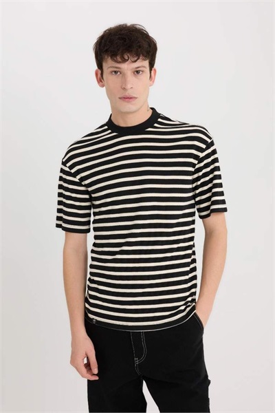 Defacto Erkek  T-shirt B5910AX/BK81 BLACK