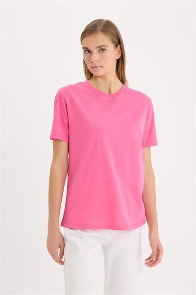 Defacto Kadın Kısa Kol T-shirt W9584AZ/PN43 PINK