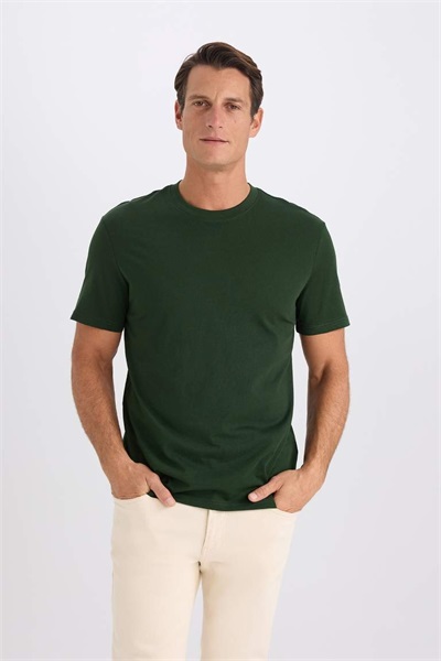 Defacto Erkek  T-shirt V7699AZ/GN1192 D.GREEN