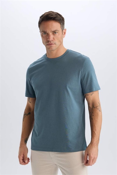 Defacto Erkek  T-shirt V7699AZ/BE576 PETROL