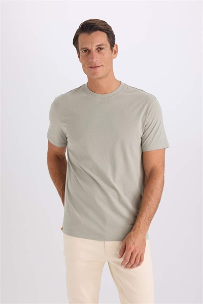 Defacto Erkek  T-shirt V7699AZ/KH434 LT.KHAKI