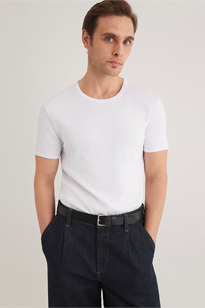 Mavi  Erkek T-Shirt M063747-620 Beyaz