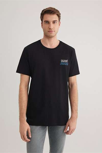 Mavi Mavi Baskılı Erkek T-Shirt M066841-900 Siyah