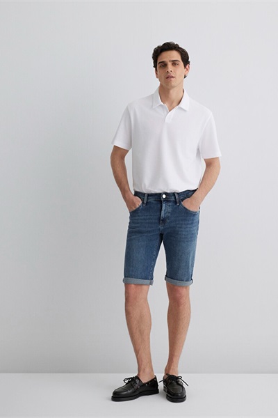 Mavi Regular Straight Erkek Denim Şort M0416084465 Dark Shaded Mavi Black