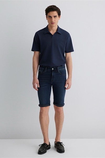 Mavi Regular Straight Erkek Denim Şort M0416087141 Foggy Indigo Mavi Premium