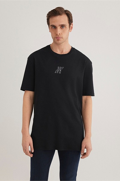 Mavi Loose Erkek  T-shirt M0612189-900 Siyah