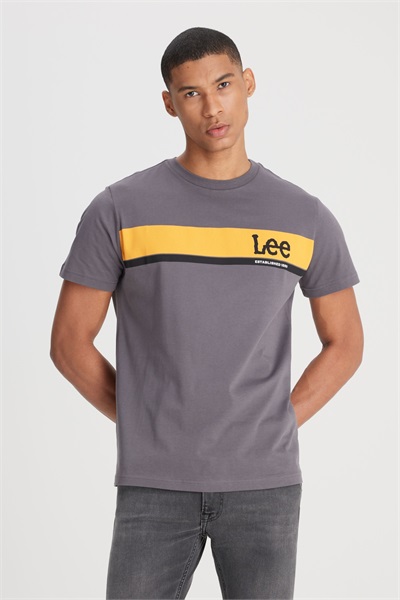 L211918 Grafik Logo Lee Erkek T-shirt L211918003 Anthracite
