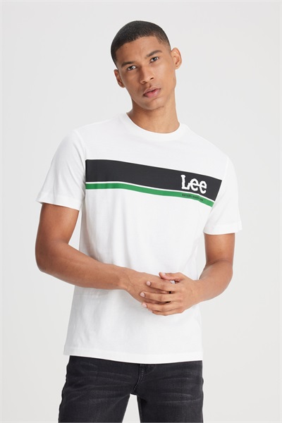 L211918 Grafik Logo Lee Erkek T-shirt L211918102 OffWhite