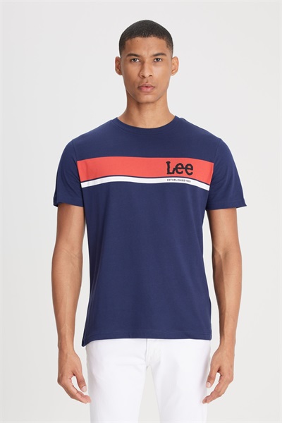 L211918 Grafik Logo Lee Erkek T-shirt L211918410 Navy
