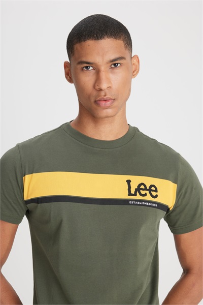 L211918 Grafik Logo Lee Erkek T-shirt L211918801 Khaki