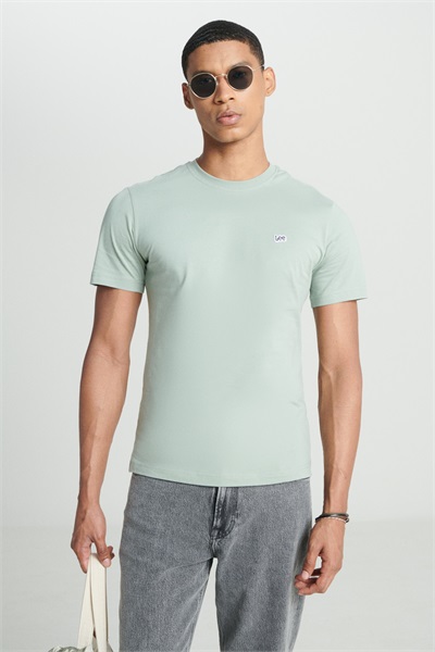 L60UFQ Small Logo Lee Erkek T-shirt L60UFQ303 Mint Green