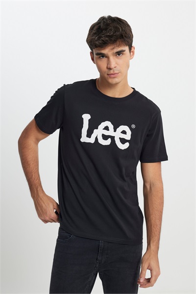 L65QAI Big Logo Lee Erkek T-shirt L65QAI01 Black
