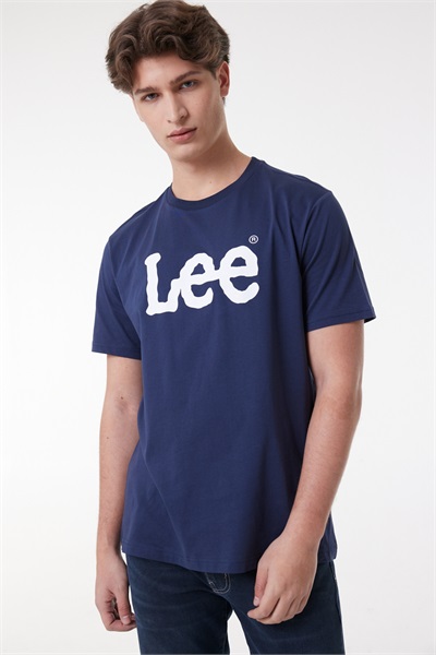 L65QAI Big Logo Lee Erkek T-shirt L65QAIEE Navy