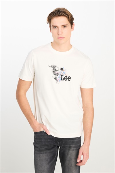 Lee Grafik Logo Erkek T-shirt L2510323102 OffWhite