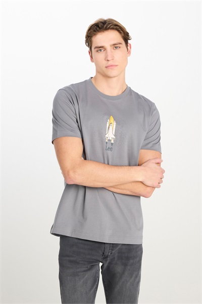 Lee Grafik Logo Erkek T-shirt L2510547035 Gray
