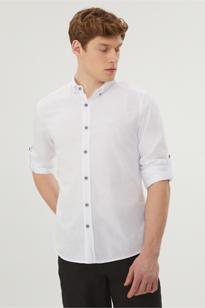 Loft Erkek Regular Fit Kısa Kol Gömlek LF2039310 WHITE