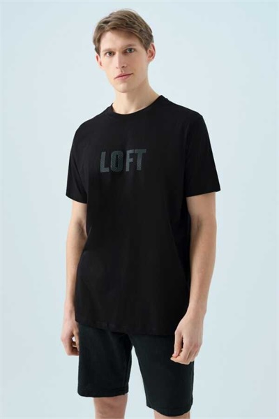 Loft Erkek Regular Fit T-shirt LF2038461 BLACK/WHITE