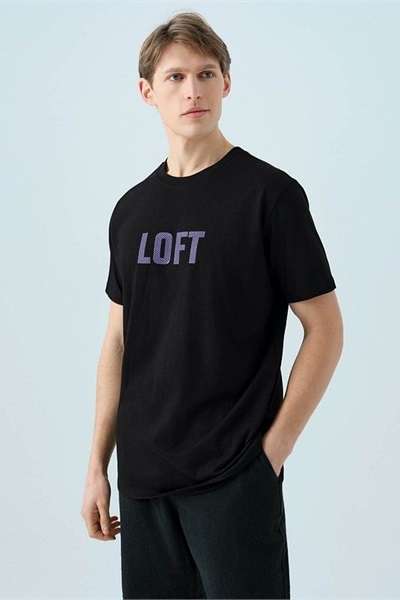 Loft Erkek Regular Fit T-shirt LF2038461 BLACK/PURPLE