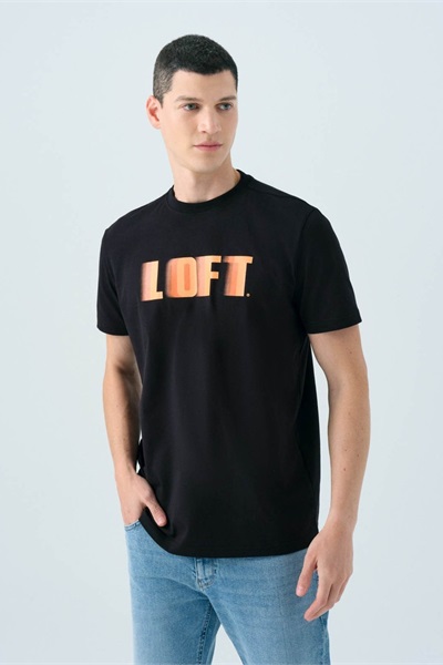 Loft Erkek Regular Fit T-shirt LF2038691 BLACK/ORANGE