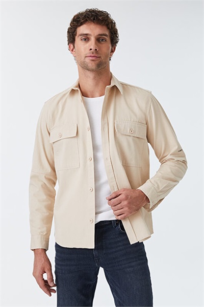 Loft  Erkek Relax Fit Gömlek LF2039307 BEIGE
