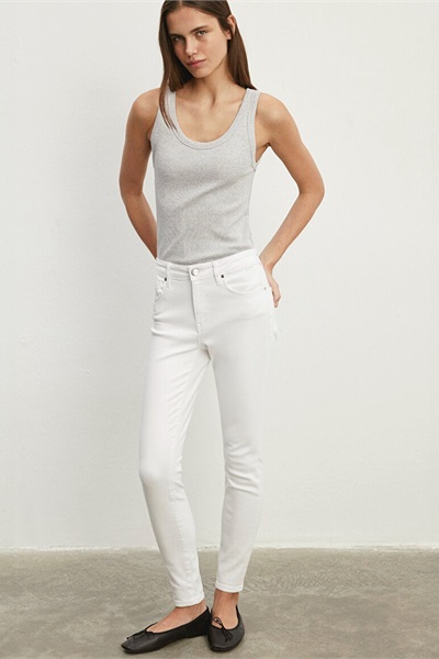 Mavi Kadın Tess Jean Pantolon M100328-81360 White Gold Luxury