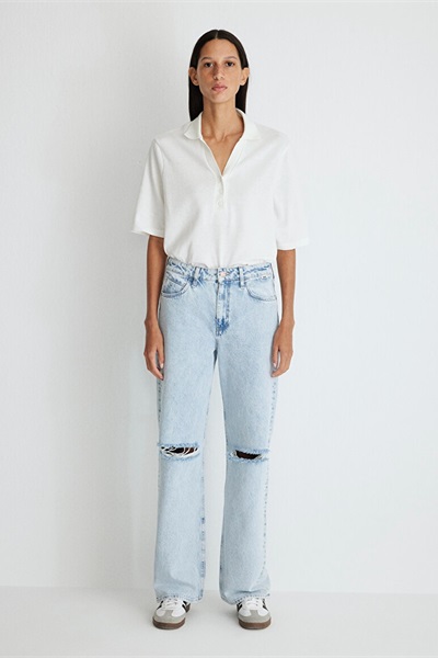 Mavi Wide Leg Kadın  Jean Pantolon M1010125-86451 Bleached