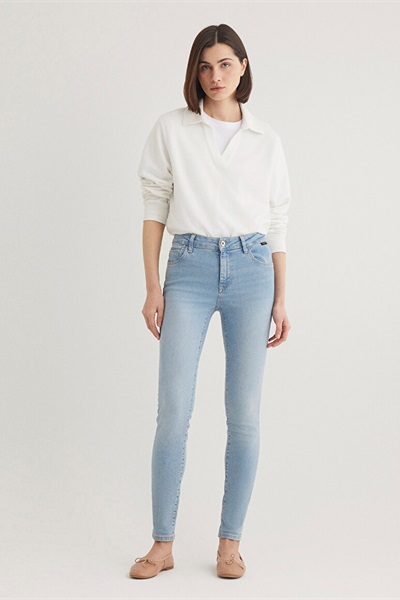 Mavi Tess Kadın Jean Pantolon M100328-86448 Lt Blue Gold Premium