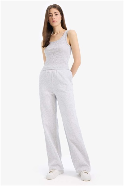Defacto Kadın  Kanvas Pantolon B8571AX/GR93 GREY MELANGE