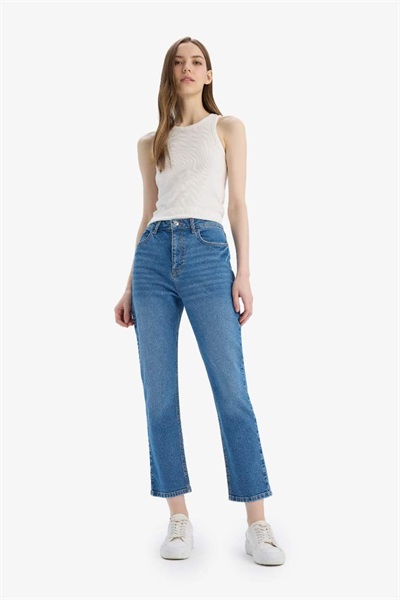 Defacto Kadın  Jean Pantolon D7980AX/NM28 MID BLUE