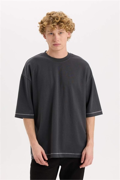 Defacto Erkek  T-shirt C0147AX/AR231 ANTHRA