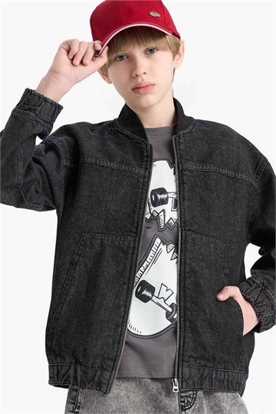 Defacto Erkek Çocuk  Jean Ceket D6538A8/NM36 ANTHRA