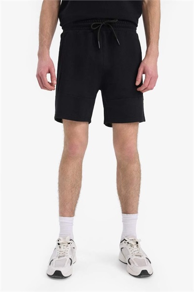 Defacto Erkek  Penye Şort B8674AX/BK81 BLACK