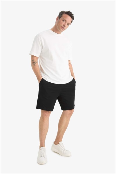 Defacto Erkek  Penye Şort W1105AZ/BK81 BLACK