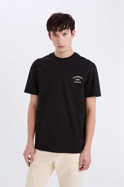 Defacto Erkek  T-shirt D5561AX/BK81 BLACK
