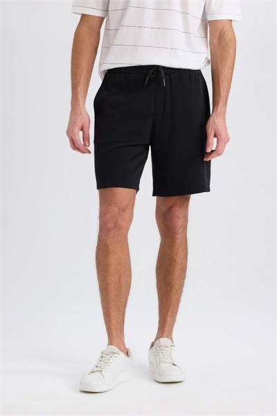 Defacto Erkek  Penye Şort B8672AX/BK81 BLACK