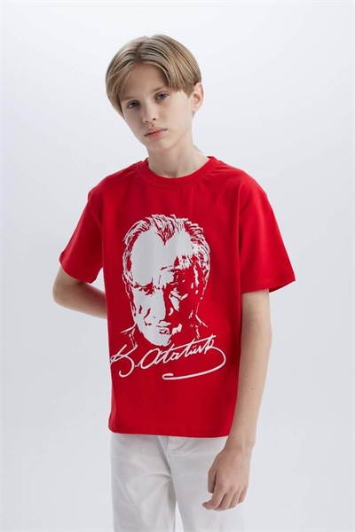 Defacto Erkek Çocuk Kısa Kol T-shirt B6938A8/RD282 RED