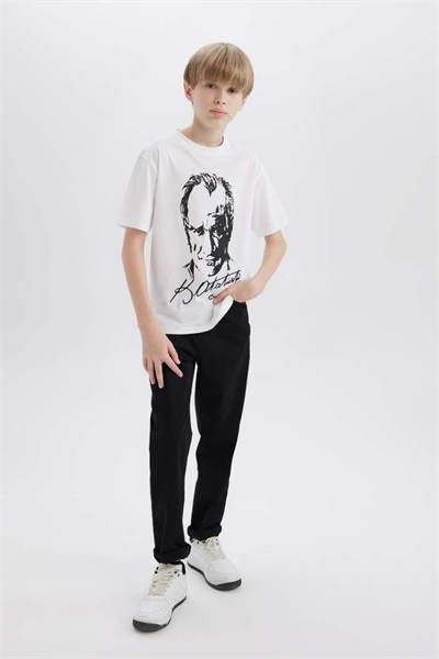 Defacto Erkek Çocuk Kısa Kol T-shirt B6938A8/WT34 WHITE