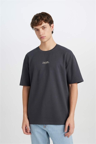 Defacto Erkek  T-shirt D5494AX/AR104 ANTHRA