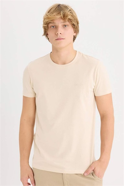Defacto Erkek  T-shirt D5567AX/BG155 BEIGE