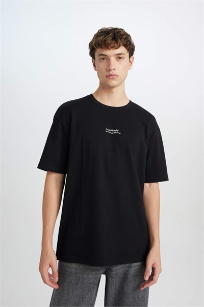 Defacto Erkek  T-shirt D5494AX/BK81 BLACK