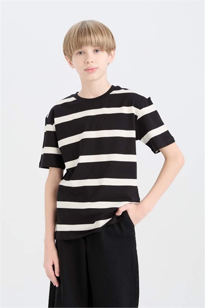 Defacto Erkek Çocuk Kısa Kol T-shirt D7863A8/BK81 BLACK