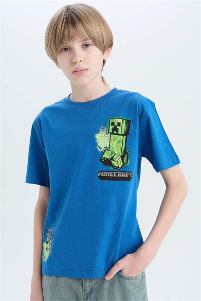 Defacto Erkek Çocuk Kısa Kol T-shirt D9561A8/BE776 BLUE