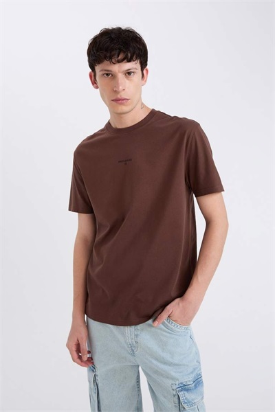 Defacto Erkek  T-shirt D5559AX/BN497 BROWN