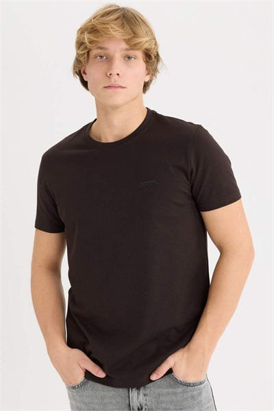 Defacto Erkek  T-shirt D5567AX/BN337 BROWN